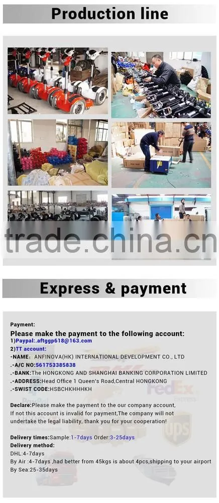 305W*2 48v 10km/h wholessale two wheel smart balance electric scooter