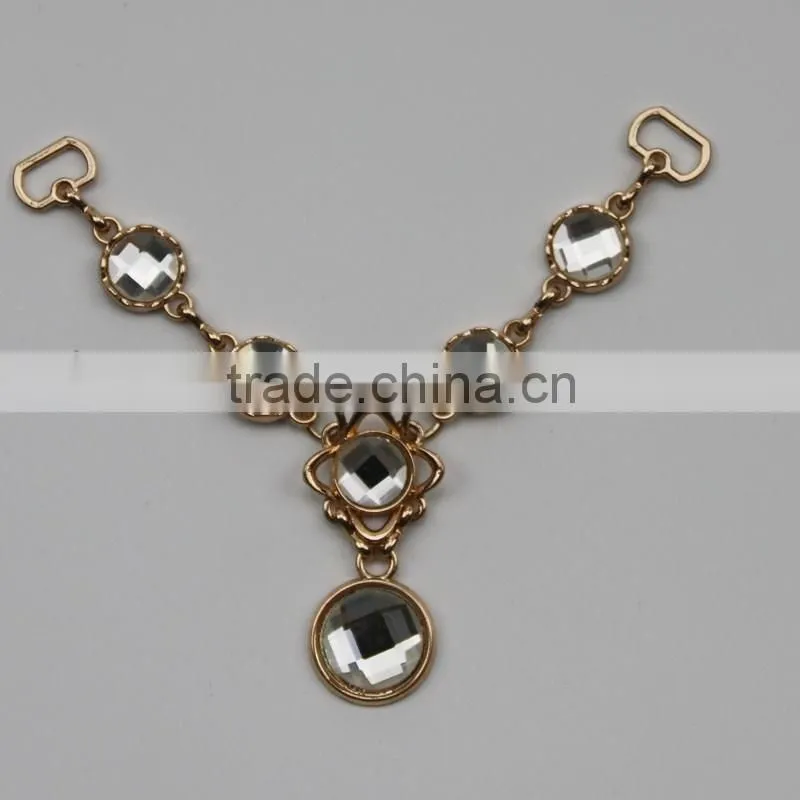 metal connector for garment ornament &metalic rhinestone necklace