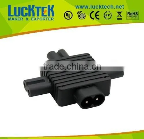 IEC 320 C8 to 3x C7 power plug Power adapter