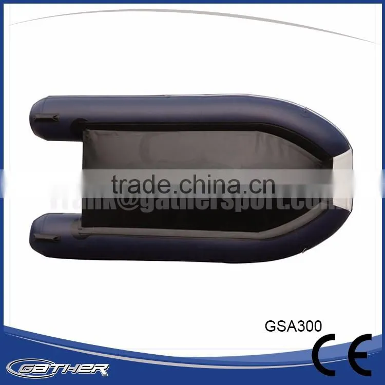 Gather CE certificate alumium floor inflatable fishing boat pvc