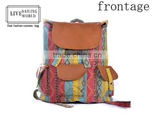 fashion laptop canvas backpack bag for girls