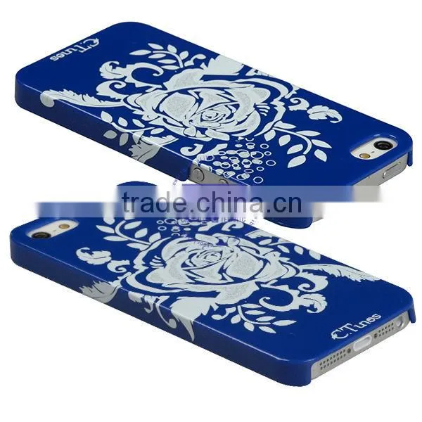 C&T Luxury Silver Foil Flower Rose Glitter Hard Case Cover for iPhone 5/5S