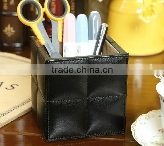 Elegant pu leather tissue box for decoration