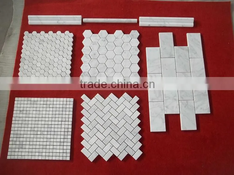 China want to sell white carrara marble mosaic