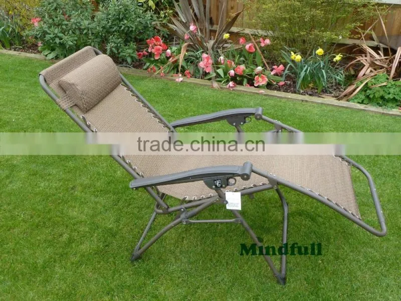 Brown Zero Gravity Garden Lounge Chairs Reclining Garden Chairs With Headrest
