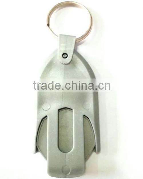 personalized custom trolley taken coin keyring