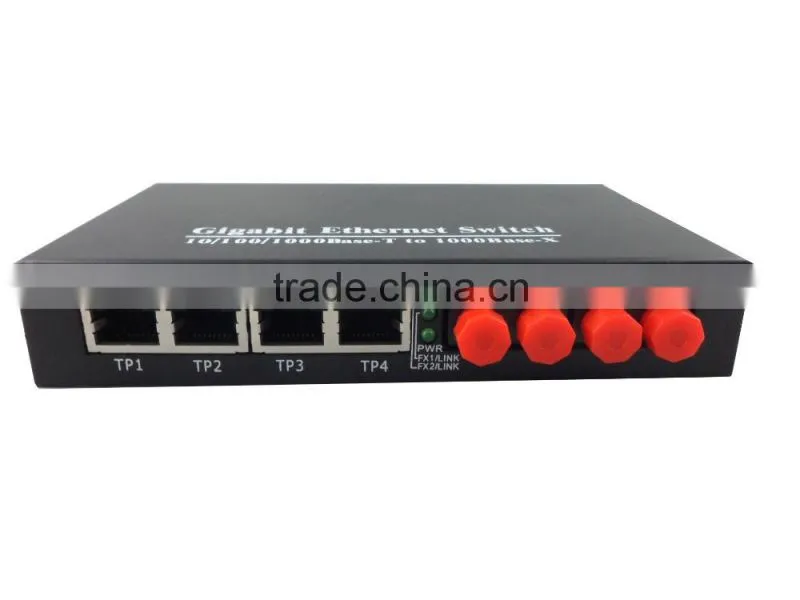 Gigabit Ethernet ST 10/100/1000M fiber optic media converter,4 port fiber optic media converter ,ftth optical receiver