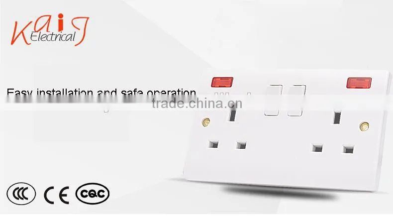 Gold 250V 13amp socket outlet with neon switched socket outlet