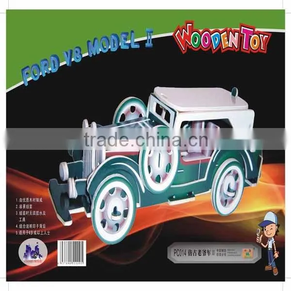 3D Wooden Puzzle - (FORD) V8 MODEL- Wood Craft - Self Construction Kit