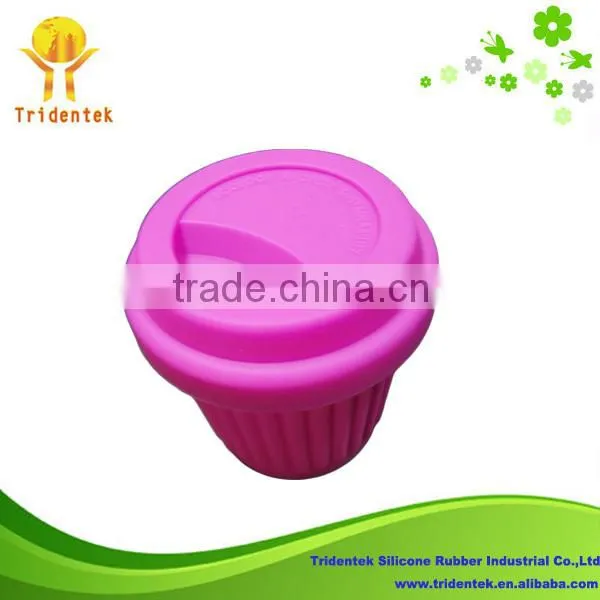 Most Popular Food Grade Promotional Gift Silicone Coffee Cup With Lids
