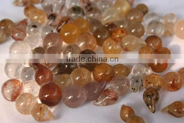 Rare Rutilated Quartz Rock Crystal GOURD Carving