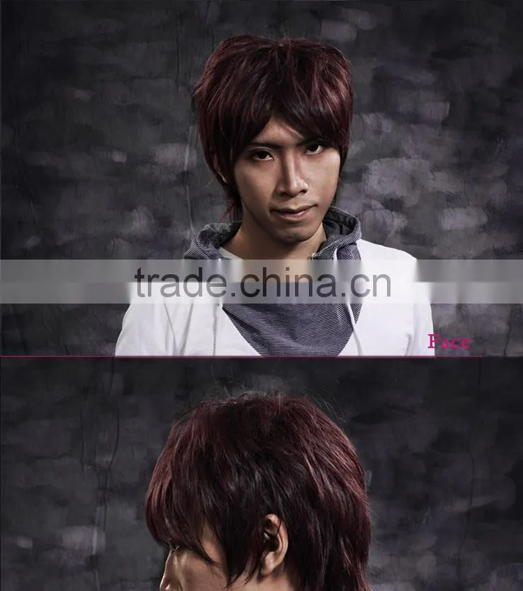 2014 New fashion style High Temperature Fiber mens fashion wigs