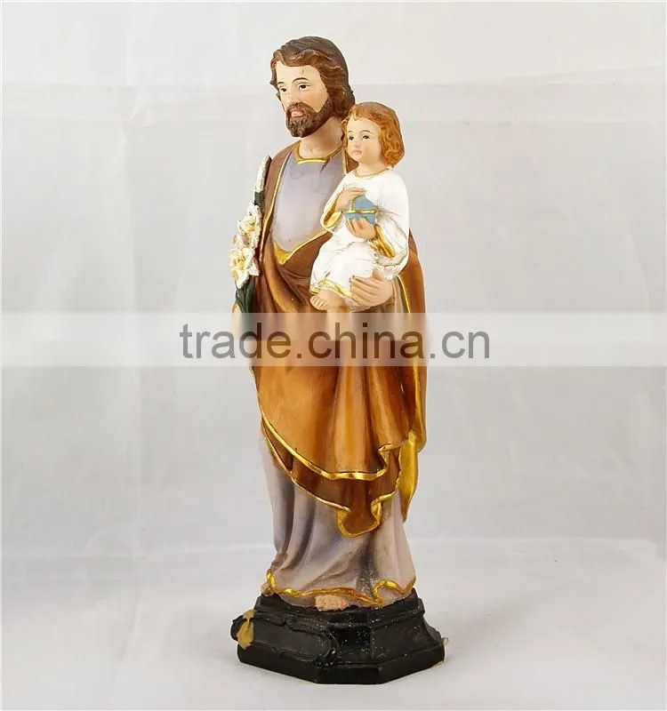 resin Saint Joseph with baby Jesus figurine