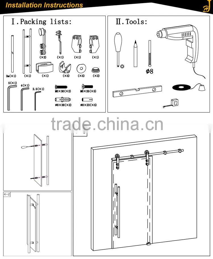 Newest tempered glass China Goods Slide Door Handle Lock