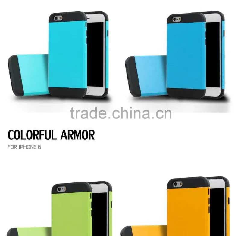 LZB hot selling Slim Colorful Armor phone case for iphone6,back cover case for iphone 6,for iphone 6 cover