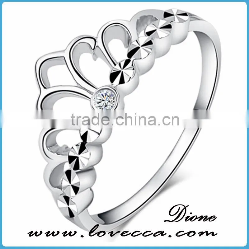 Fashion Design couple Engagement Ring 925 silver diamond ring