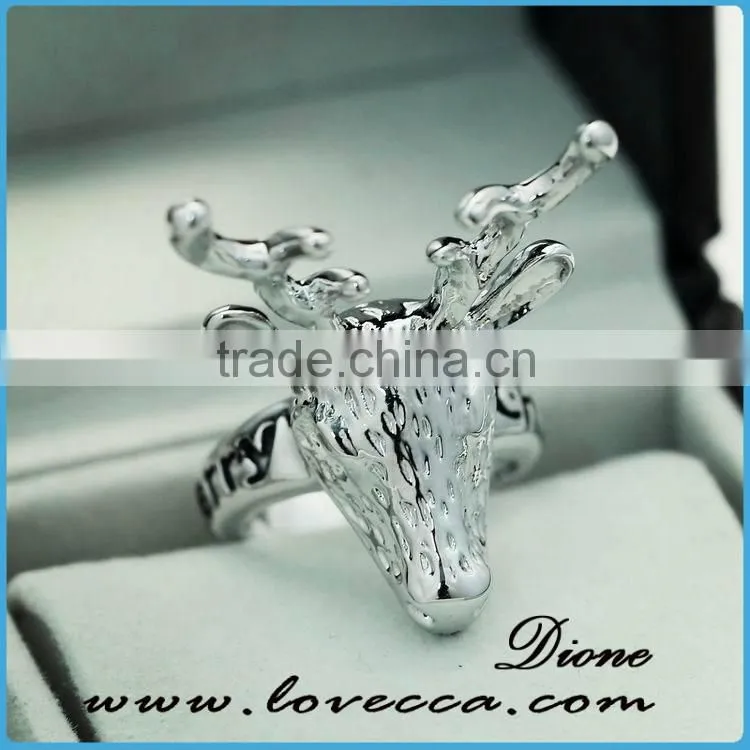New Design personalized Punk Silver dear rings classic fashion Christmas rings