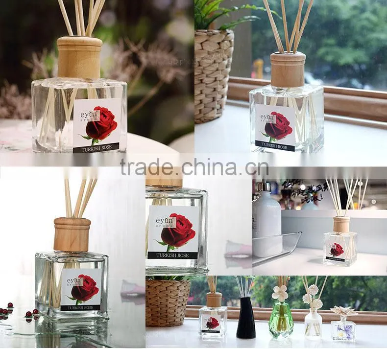 transparent diffuser galss bottle square design for home decor wholesale