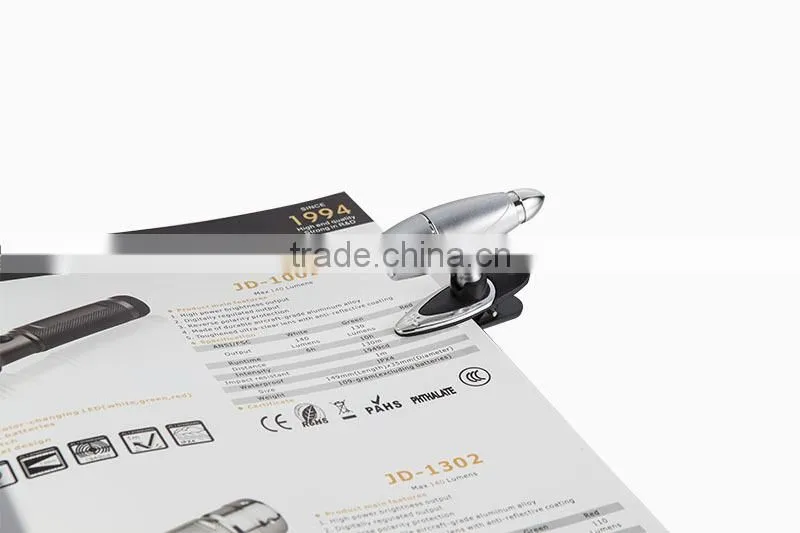0.5W bullet shape table light, target adjustable led mini clip book reading light