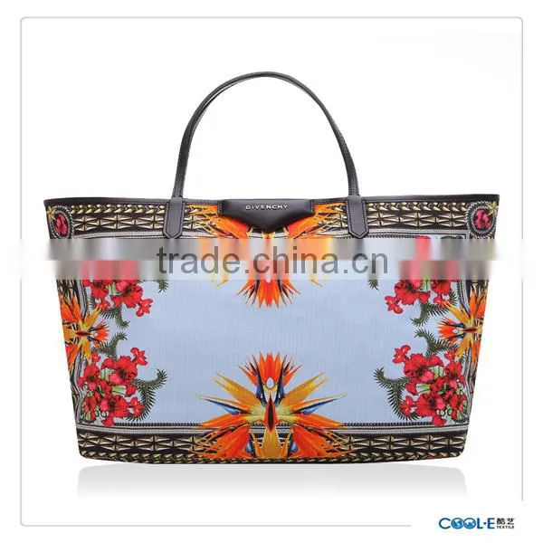 Warehouse ready goods cotton and ploy canvas with prints for shoes and bags