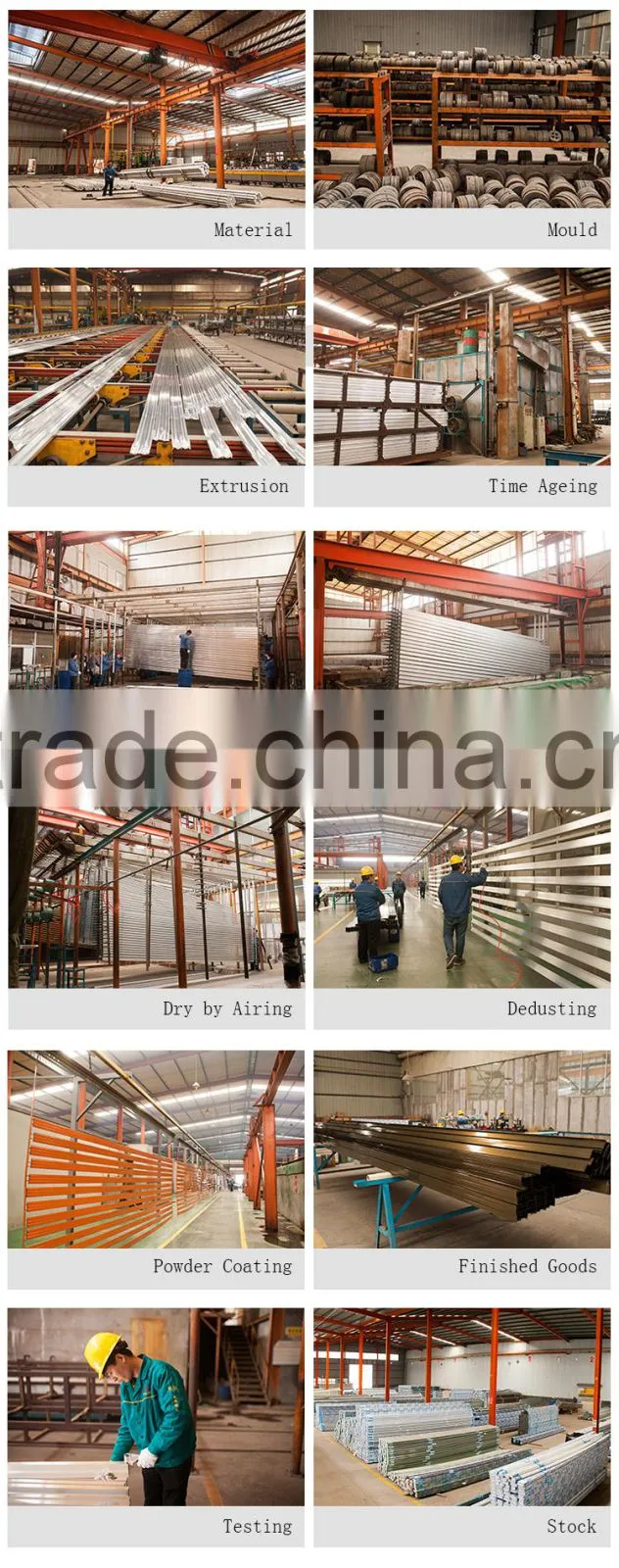 6061/6063 series extrusion handing and raling aluminium profile