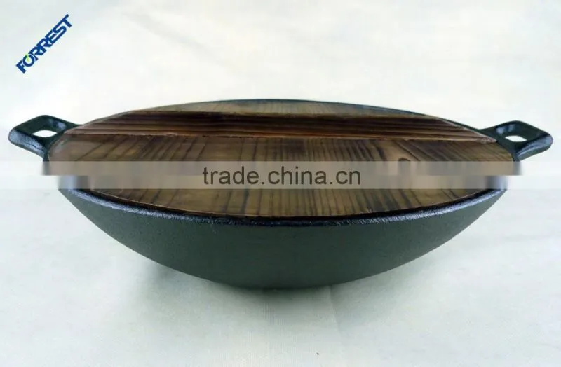 cast iron wok pan Dia:24.5CM