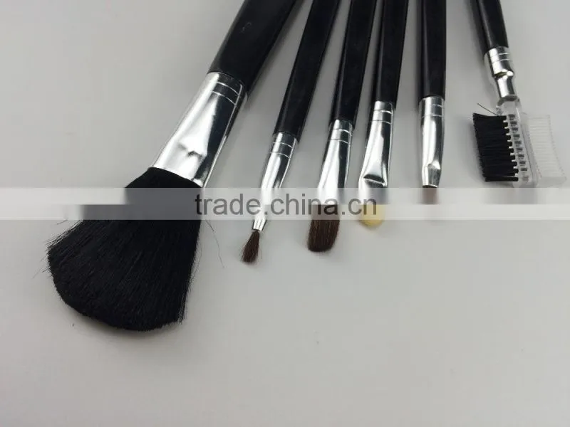 wholesale promotion 6pcs black hair and black handle makeup brush set free sample