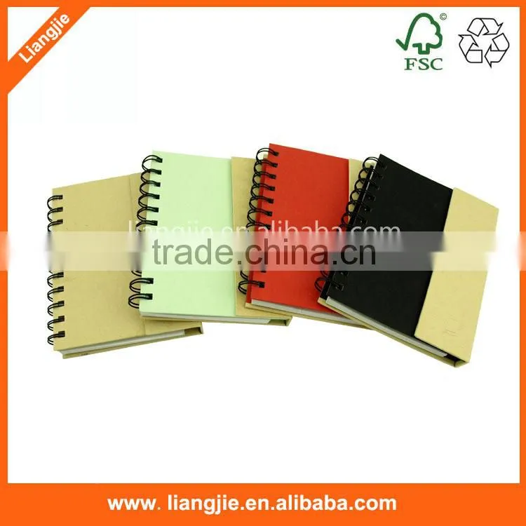 Kraft Cover spiral Eco-friendly Notebook With Pen