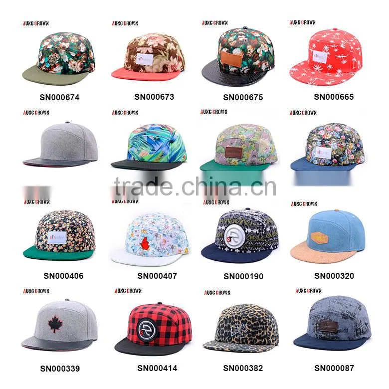 Custom design 100% Cotton Floral Snapback Cap/Hat