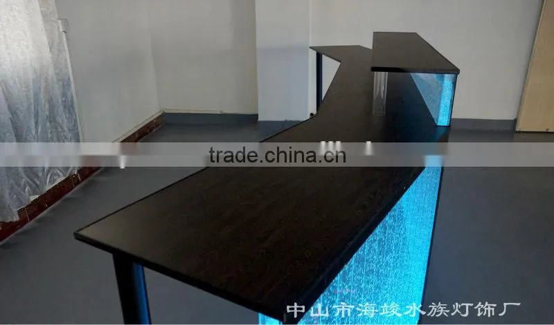 amazing LED water bubble bar counter front desk counter