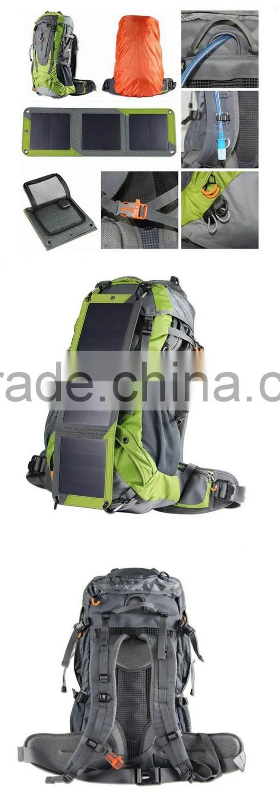 Leisure waterproof outdoor hiking solar backpack charging for mobile phone and labtop(HIK16-003)