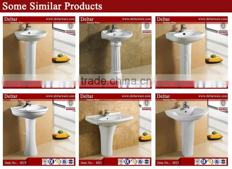 Chaozhou porcelain basin with floor, wash basin with stand for sale, basin pedestal in top quality