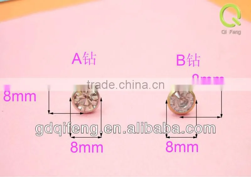 wholesale Decoration Handbag 8mm 9mm 10mm diamondA and B rivet without cap