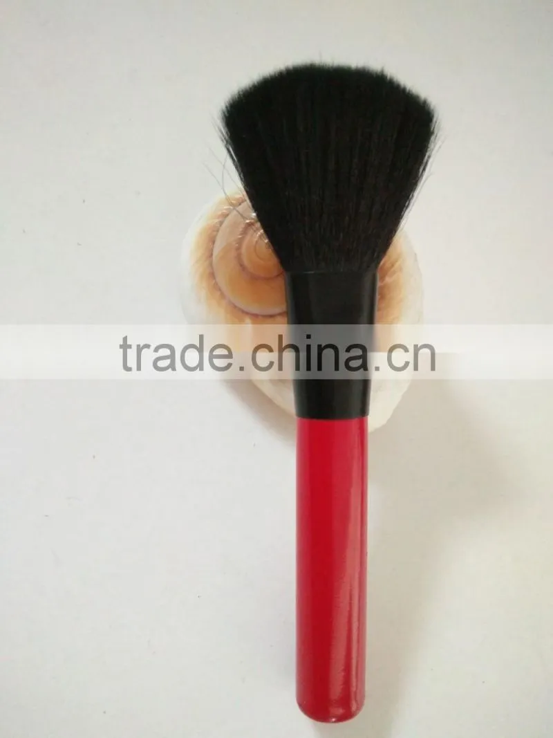 Free sample single synthetic hair brush,red powder cosmetic brush