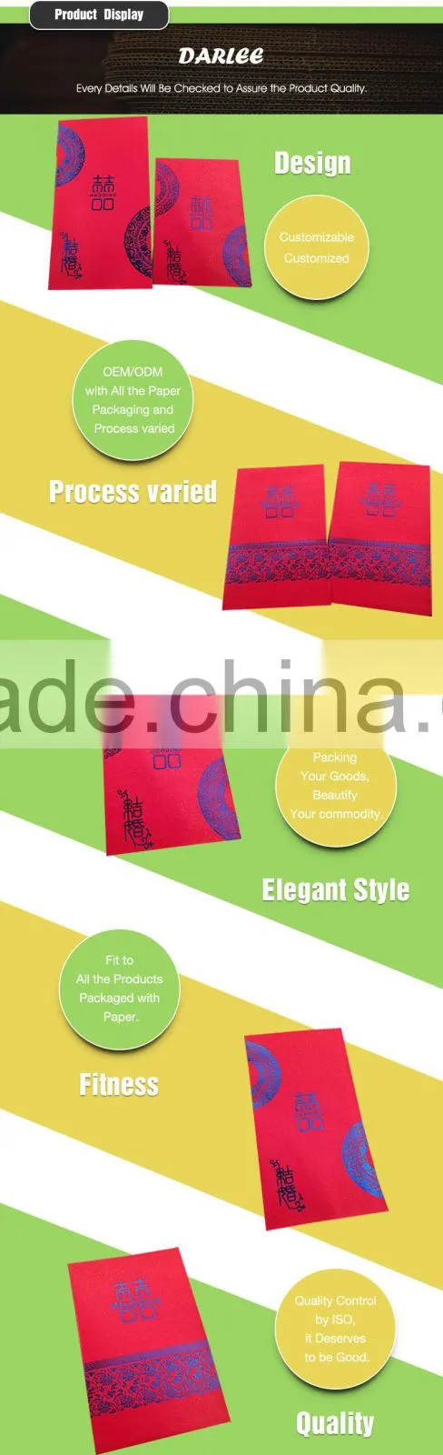 Guangdong suppliers red packet custom made new design indian wedding money envelope