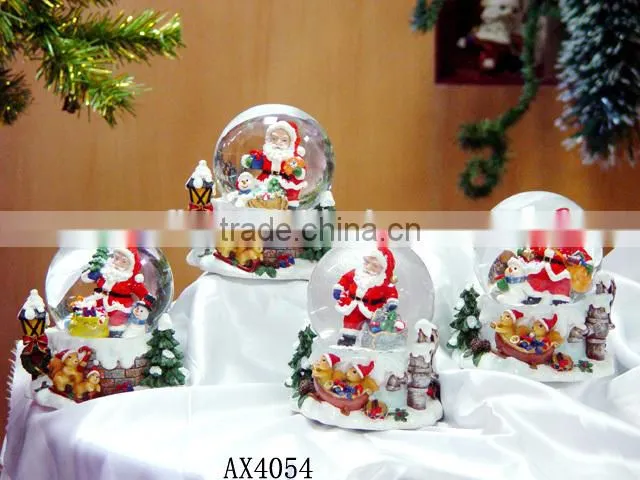Resin santa claus for crystal ball christmas ornaments,traditional santa claus crafts