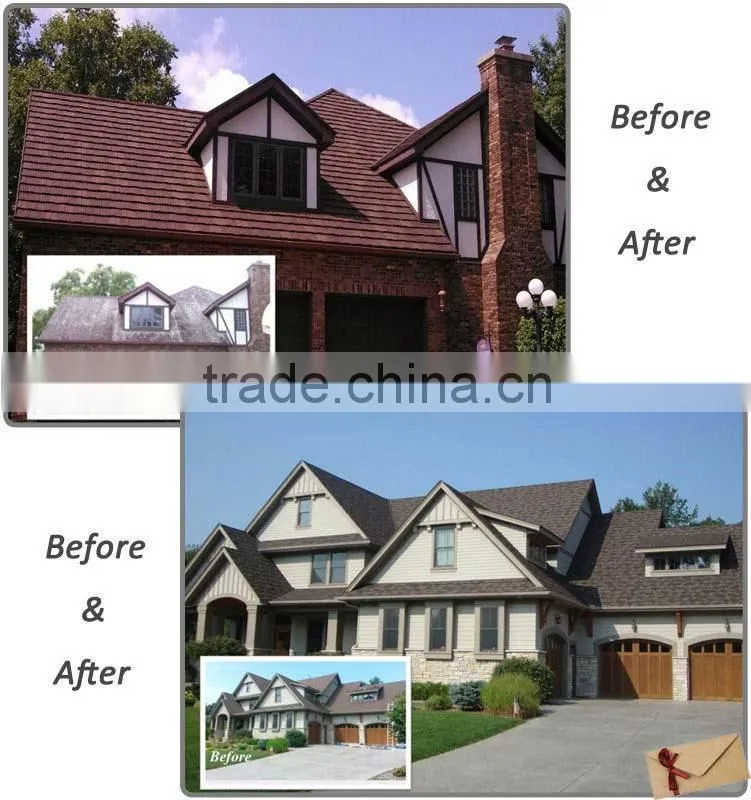 Colorful classic metal roofing sheet,stone coated steel roof tiles with high quality
