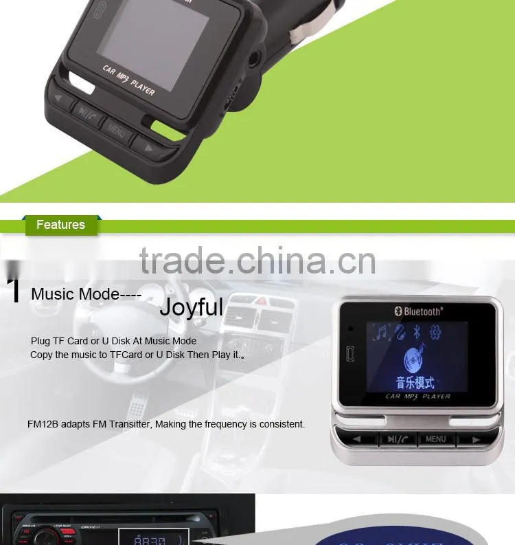 Bluetooth Car Kit Handsfree MP3 Player FM Transmitter USB Charger