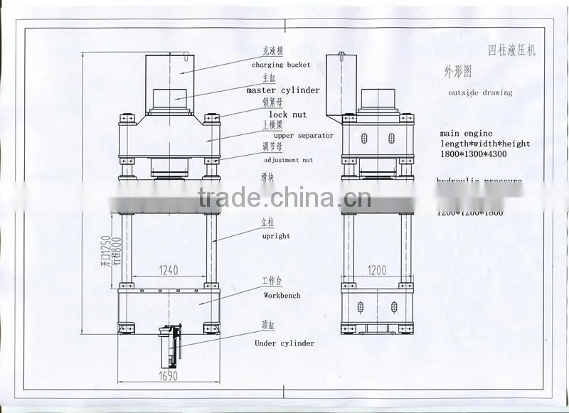 China supplier 400T four column hydraulic press ,oil hydraulic press
