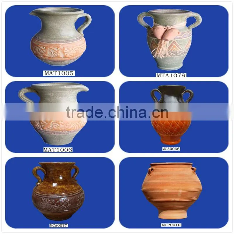 Outdoor clay decorative terracotta vase