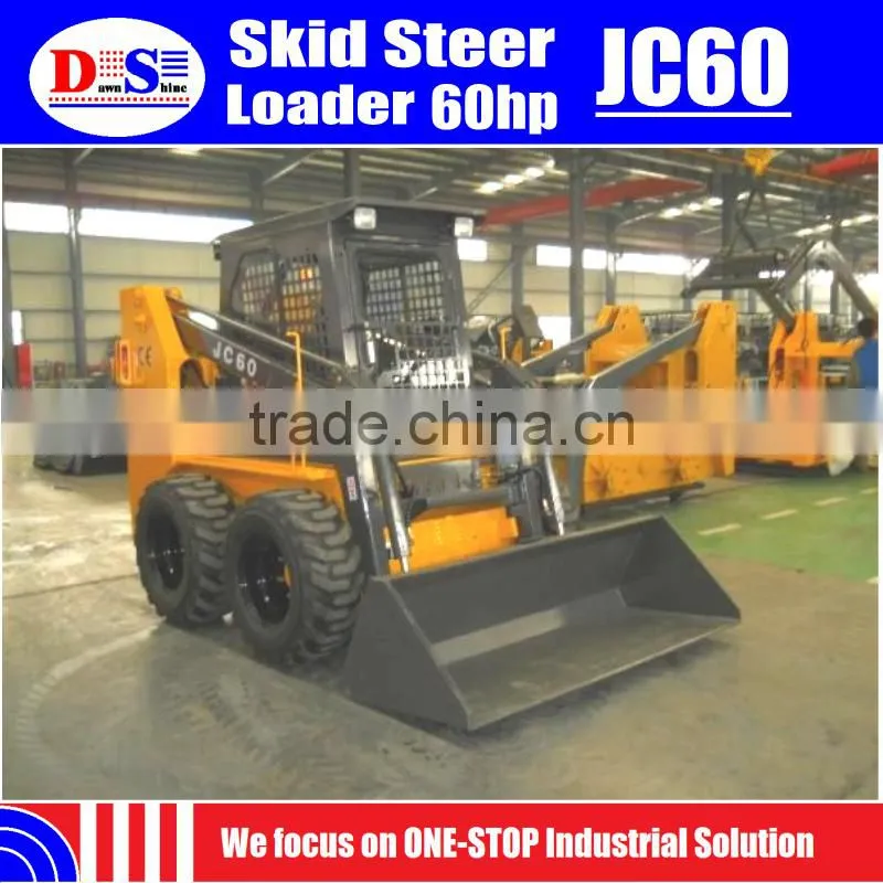 850kg Hot Sale Small Skid Steer Loader 60hp JC60 Skid Steer Attachments