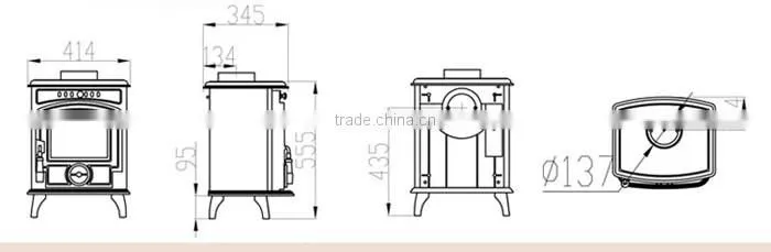 Free-standing Indoor Wood Burning Stove Fireplace for sale