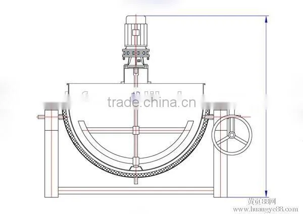 500 liter steam jacketed cooking kettle with agitator