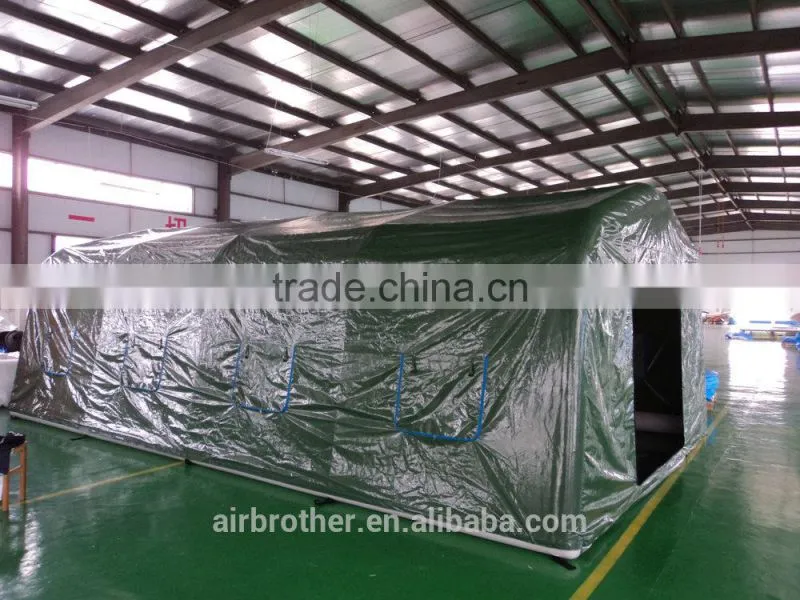Inflatable army green military rescue tent