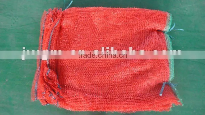 50x80cm red with green bottom - Raschel Mesh Bag