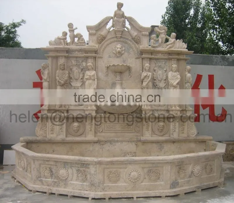 Russian style granite wall fountain with figure statue