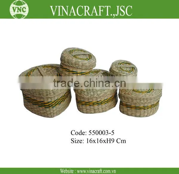 Round seagrass storage packaging box