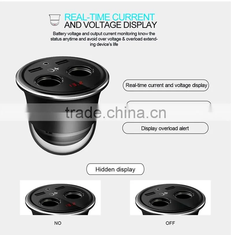2017 Double cigarette car cigarette lighter socket dual usb car charger