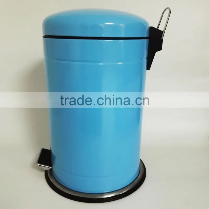 Powder Coated Dustbin 12L Stainless Steel Foot Pedal Trash Can kitchen waste Bin
