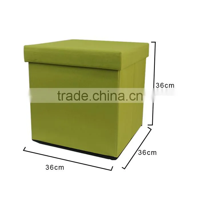 Blue Storage Ottoman Foot Rest Stool